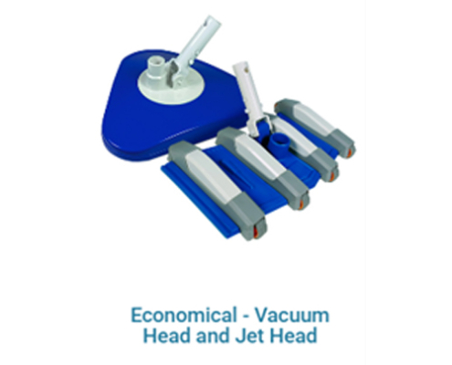 Economical vacuum head and jet head